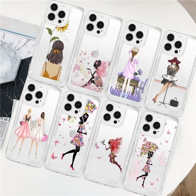 Exquisita Funda de Teléfono con Diseño Mariposa para Niñas para iPhone 16 15 14 17 Pro Max Cubierta Foto 1 de 4