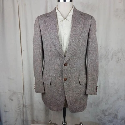 Abrigo deportivo Harris Tweed tejido a mano espiga vintage, blazer, chaqueta para hombre S Foto 1 de 4