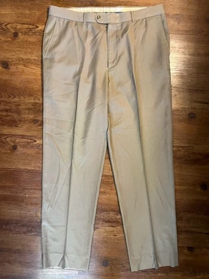 Pantalones de vestir vintage Linea Naturale para hombre 36x34 tostados polietileno/rayón frente plano clásicos Foto 1 de 4
