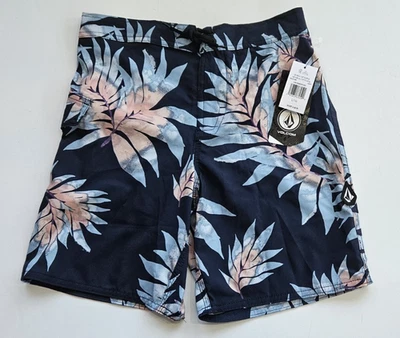 Volcom Boy's L/14  Lido Blue Tropical Print Board Shorts Anti-UV 50+ - Image 1 of 2