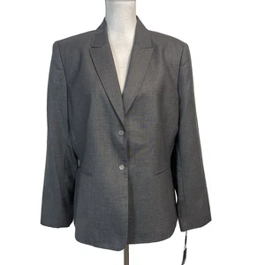 Chaqueta Blazer Tahari Talla 16 Abraham Gris Elastizada Carrera Profesional Traje Abogado - Imagen 1 de 10