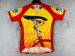 Primal Cycling Jersey Womens Extra Large Yellow Red Frog Easy Rider 1/2 Zip Poly - Picture 1 of 14