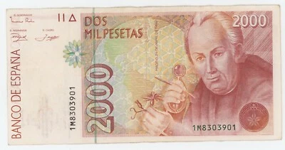 Spain España 2000 Pesetas 12-10-1992 Pick 162 VF Circulated Banknote Ref 901 - Image 1 of 2
