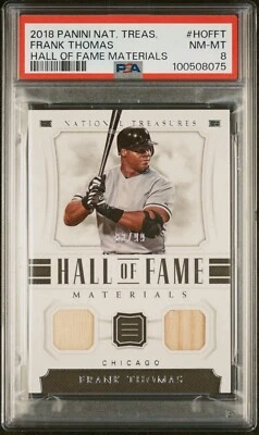 National Treasures Frank Thomas 2018 Salón de la Fama Materiales #/99 *PSA ¡Casi nuevo-como nuevo 8! Foto 1 de 2