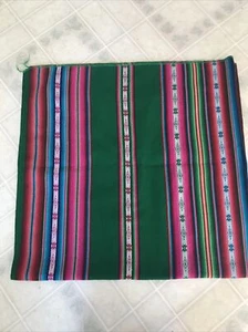 Tablecloth Andean South American Bolivian Stripes Neon Decor Wool Sateen - Picture 1 of 3