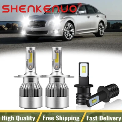 Combo de 4 faros LED altos/bajos + faros antiniebla 6000K para Infiniti Q45 1997 1998 Foto 1 de 4