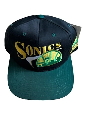 New Vintage 90's Seattle SuperSonics Sonics Snapback hat cap NBA - Imagem 1 de 4