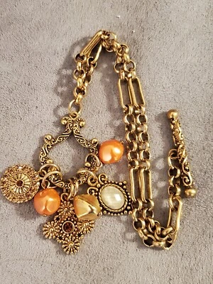 Pulsera Premiere Designs RETIRADA Kristiana Charm Tono Dorado Acentos Naranja Foto 1 de 4