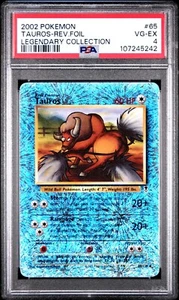 PSA 4 2002 Pokemon Legendary Collection Tauros 65/110 Reverse Holo Foil WOTC - Picture 1 of 2