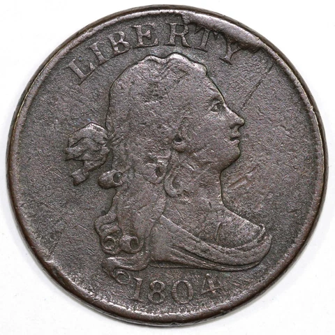 1804 1/2c C-9 Draped Bust Half Cent Cover