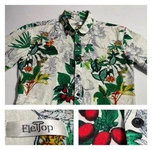 Camisa Eletop Multicolor Tropical Tejido Algodón s/s Extra Delgada M (ajuste XS-S) - Imagen 1 de 17