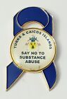 Rare Turks And Caicos Say No To Substance Abuse Collectable Enamel Lapel Hat Pin