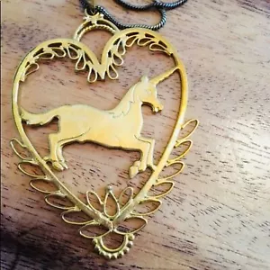 Golden Unicorn Pendant Necklace - Picture 1 of 1