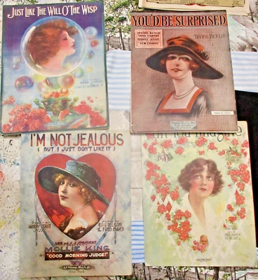 (4) Partituras ~Can You Imagine 1919~Just like the Wil o Wisp~I'm Not Jealous~ Foto 1 de 4