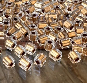 Metallic Gold CL Miyuki Cube 10g Square Glass Beads Kumihino Weaving Supply - Picture 1 of 4