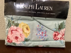 Ralph Lauren Cottage Lane Floral Verde Sábana Plana Completa Algodón Nuevo en Paquete - Imagen 1 de 11