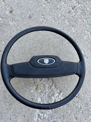 1985 Jaguar XJS Leather Wrapped Steering Wheel With Horn Button - Image 1 of 4