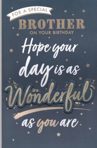 Large Special Brother Birthday Card 8 Page Verse Keepsake Gift Card - Picture 1 of 6