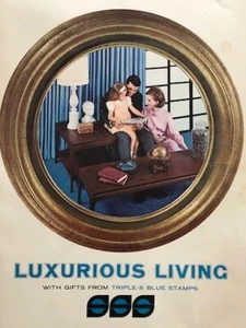 Lebensmittelgeschäft Katalog 60er Jahre Vintage Original blaue Briefmarke luxuriöses Wohnbuch - Bild 1 von 14