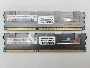 Lot of 2 HYNIX 8GB RAM Memory 2Rx4 PC3-10600R-9-10-E1 HMT31GR7BFR4C-H9 (16GB) - Picture 1 of 2