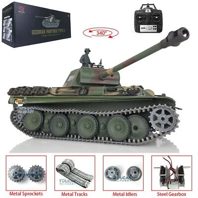 Henglong 1/16 RC Tank German Panther G RTR 3879 Metal Tracks BB Shoot Infrared - Image 1 of 4