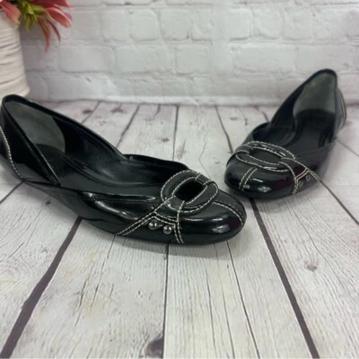 Pisos de ballet Cole Haan charol negro talla 8B Foto 1 de 4