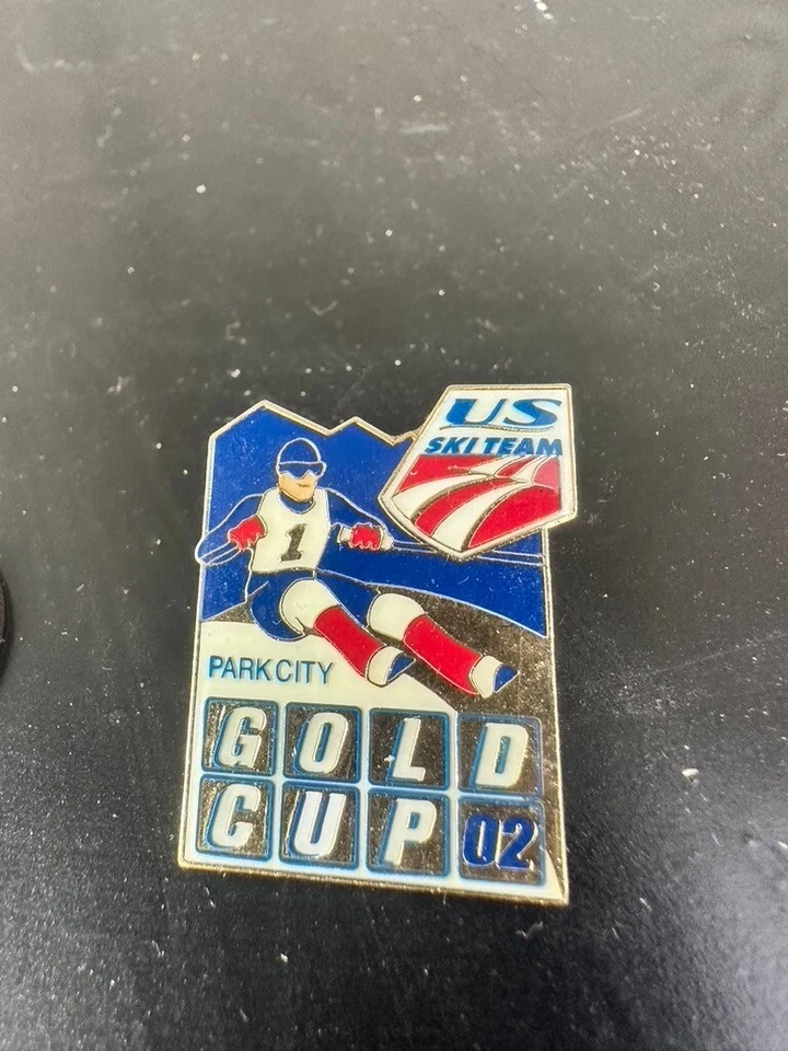 United States Olympic Ski Team Pin Park City Gold Cup 02 Dannon Collector Gift - Image 1 of 4