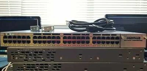 Cisco Catalyst 3750X Managed Switch WS-C3750X-48 PoE+ 48 port 2x1100W PS w/10g M - Picture 1 of 4