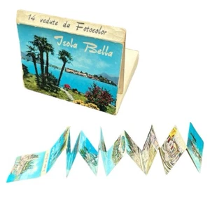 Vintage Isola Bella Sicily Souvenir Accordion Photo Book 1970s Tourist History - Picture 1 of 24