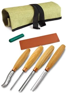 BeaverCraft Wood Carving Chisel Set SC01 - Gouge Wood Carving Tools Kit in Ro... - Picture 1 of 9