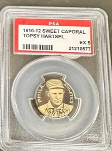 1910-12 Sweet Caporal P2 Pins Topsy Hartsel PSA 5 - Picture 1 of 2