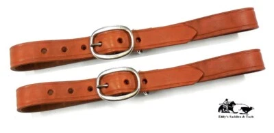 Breast Collar Antiqued Brown Leather Replacement Tugs 1" Wide Pair New - Image 1 of 4