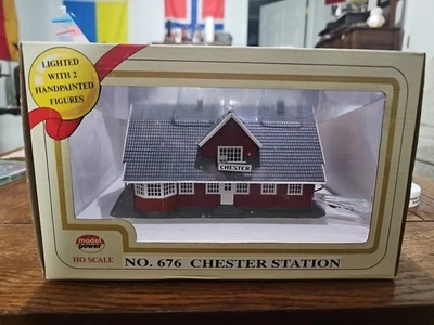 MODEL POWER HO SCALE CHESTER STATION, LIGHTED, NEW - Image 1 of 4