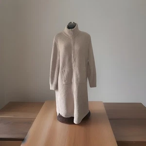 barefoot dreams cozychic Zip Up Robe Cardigan Beige Tan S/M O12 - Picture 1 of 11