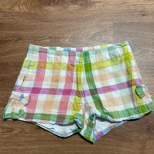 Crewcuts Girls Linen Look Adjustable Checkered Shorts Bows Size 12 Large J.Crew - Picture 1 of 8