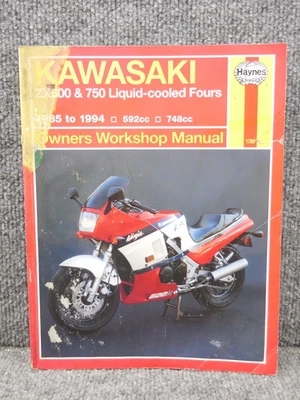 Manual de reparación de taller del propietario Haynes 1985-1994 Kawasaki ZX 600 750 1780 Foto 1 de 4