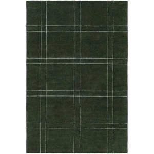 Modern Green Hand Tufted Area Rug – Geometric Grid Pattern, Soft Contemporary - Picture 1 of 6