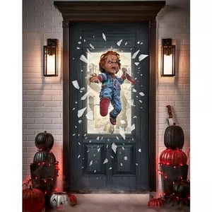 01824671 Spirit Halloween Chucky Family Door Cover 80" H x 37" W - Picture 1 of 1