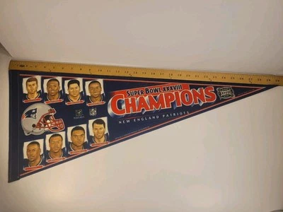 NFL New England Patriots Super Bowl XXXVIII 2004 lista banderín Tom Brady  Foto 1 de 4