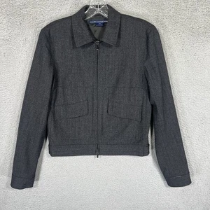 Vintage Ralph Lauren Sport Jacket Womens 4 Gray Wool Blend Full Zip Old Money - Picture 1 of 9