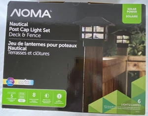 NOMA Set of 6 Outdoor Solar Nautical Post Cap Light Deck and Fance - Picture 1 of 14