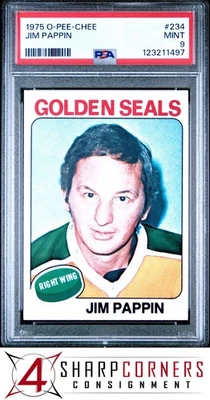 1975 O-PEE-CHEE #234 JIM PAPPIN GOLDEN SEALS POP 8 PSA 9 - Image 1 of 3