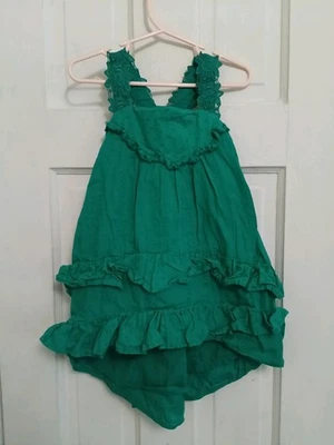 MATILDA JANE PRECIOSO VESTIDO VERDE PUNTO SUIZO ALTO BAJO SIN MANGAS NIÑAS 2 2T A5 Foto 1 de 4