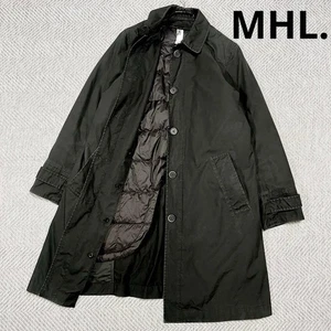 MHL. Stander Collar Coat 2-Way Black Down Liner L Used JAPAN - Picture 1 of 10