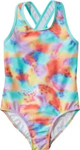 L.L.Bean L101625 Rainbow Spots Girls Watersports One-Piece Swimsuit Size 14 - Picture 1 of 3