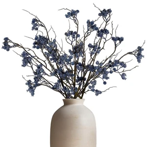 32 Inch Artificial Christmas Picks and Sprays Blueberry Stems Fake Village Bl... - Picture 1 of 7