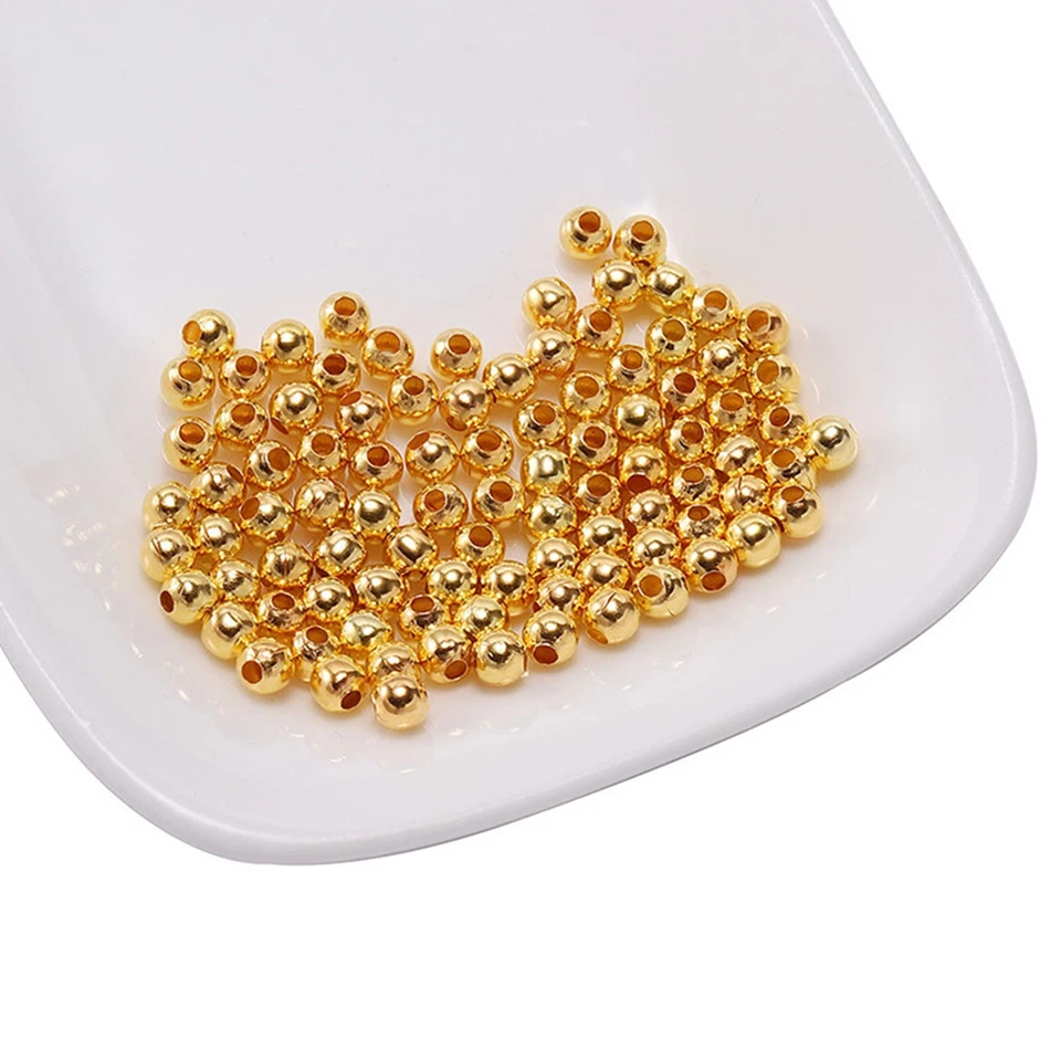 500 Pcs Metal Small Round Beads 4.0mm Mini Smooth Ball Spacer Jewelry Finding - Image 1 of 4