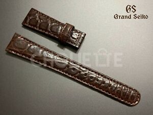 Genuine Grand Seiko 19mm Crocodile Brown Leather Strap for SBGR089
