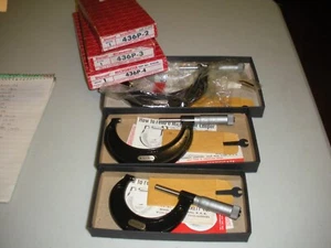 PREOWNED STARRETT 436P-1,436P-2, 436P-3, 436P-4 MICROMETERS MADE IN THE USA - Picture 1 of 4
