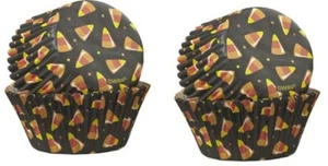 Halloween Candy Corn Cupcake Liners Baking Cups 2" Wilton #3170 paper Lot of 2 - Picture 1 of 4